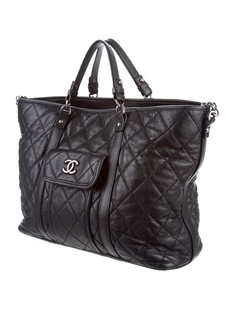 chanel quilted tote bag|large zipped shopping bag chanel.